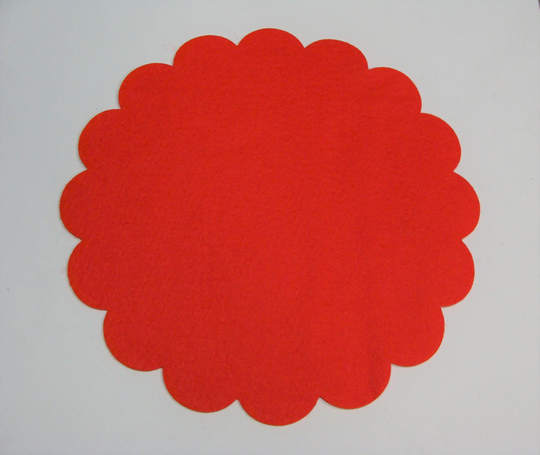 Die Cut Felt Flats - Scallop Edge Mats 8" Or 7-1/2" Choose Size One Piece Wool Blend Cut - You Custom Color