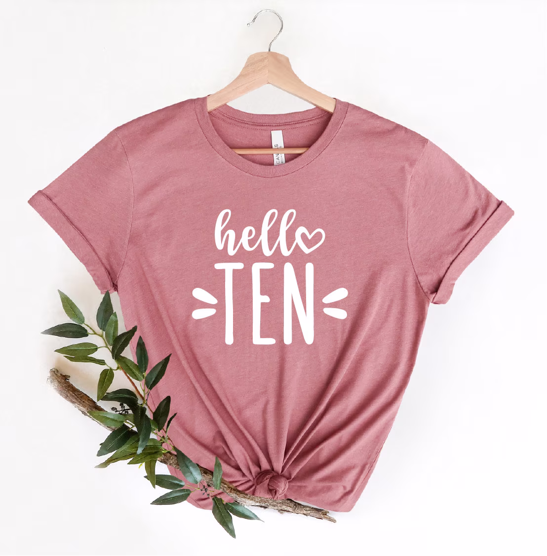 Hello Ten Shirt For Birthday Party, 10Th Event Shirts, Girl Shirt, Year Old Gift, Tenth