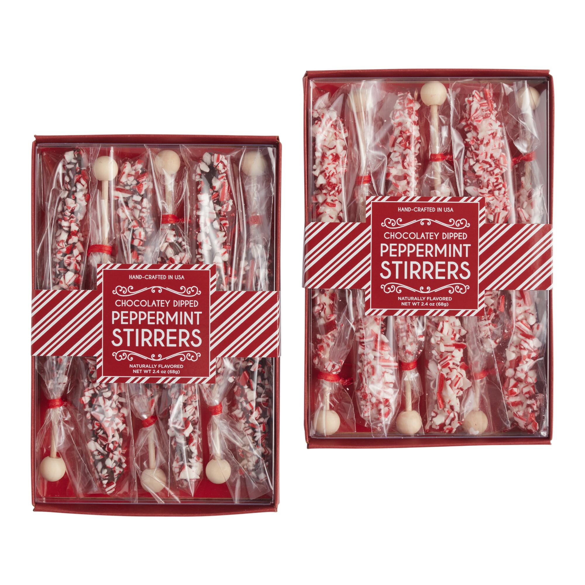 6 Pack Chocolatey Dipped Peppermint Stirrers Set of 2 by World Market