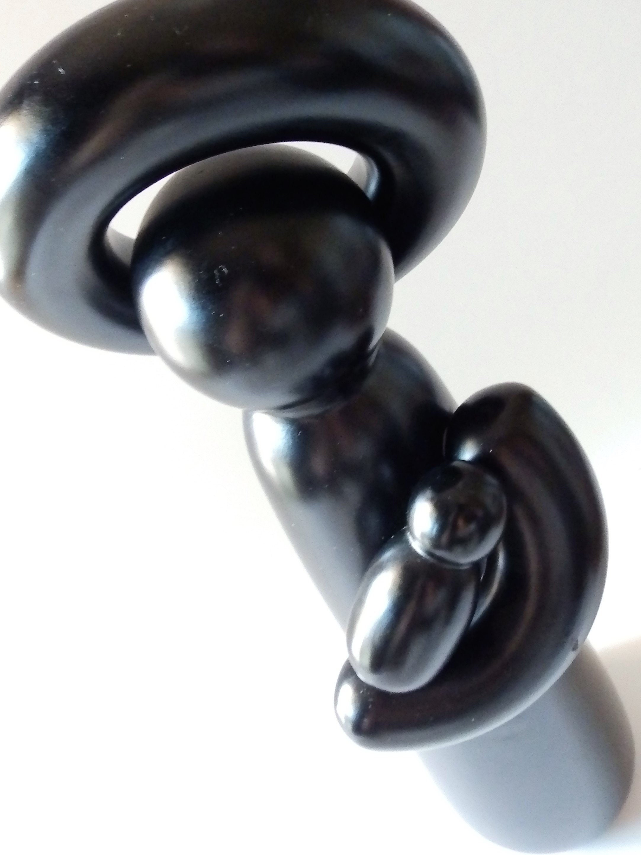 1984 Aarikka Finland Madonna, Maria, Jouluy Figure, Rare Satin Black Finish, Kaija Design, 13-1/2 High X 4 Diameter"