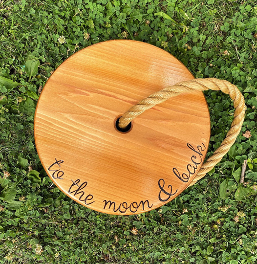 To The Moon & Back Round Swing | Disc For Kids Rope Circle Outdoor Toddler Swings