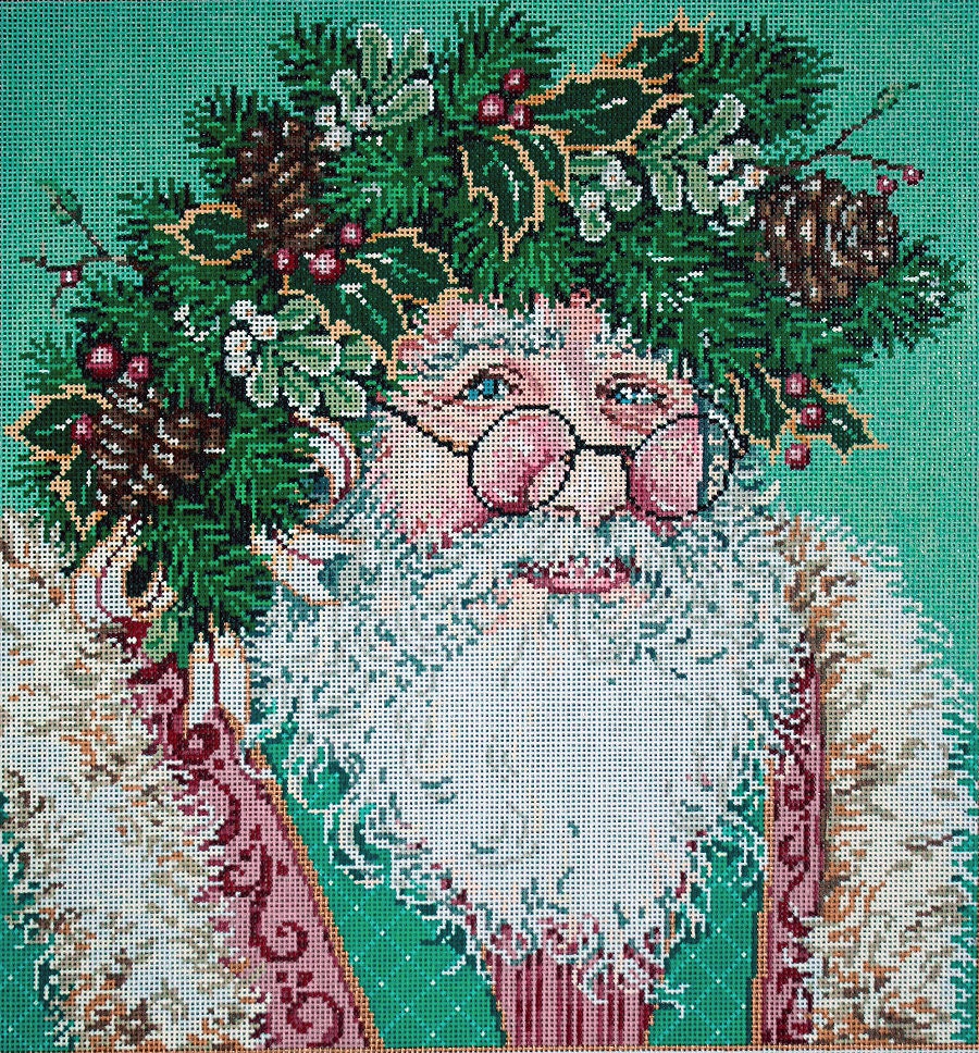 Needlepoint Handpainted Christmas Sandra Gilmore Wyntertyme 11x11 -Free Us Shipping