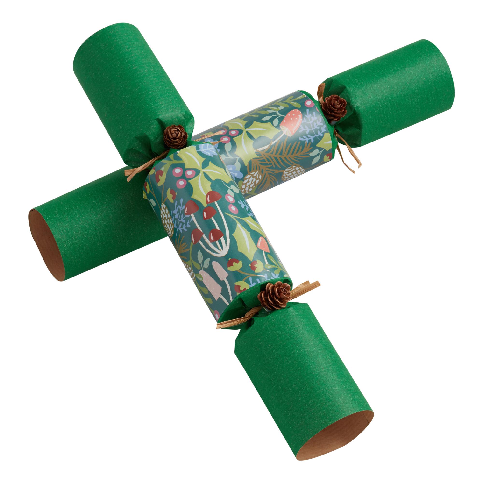 Large Green Woodland Mushroom Crackers 6 Count: Multi - Paper by World Market