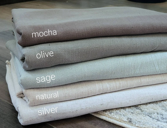 Linen Blend Fabric By The Yard, Mocha #l007, Olive #l008, Sage #l009, Natural #l010, Silver #l011