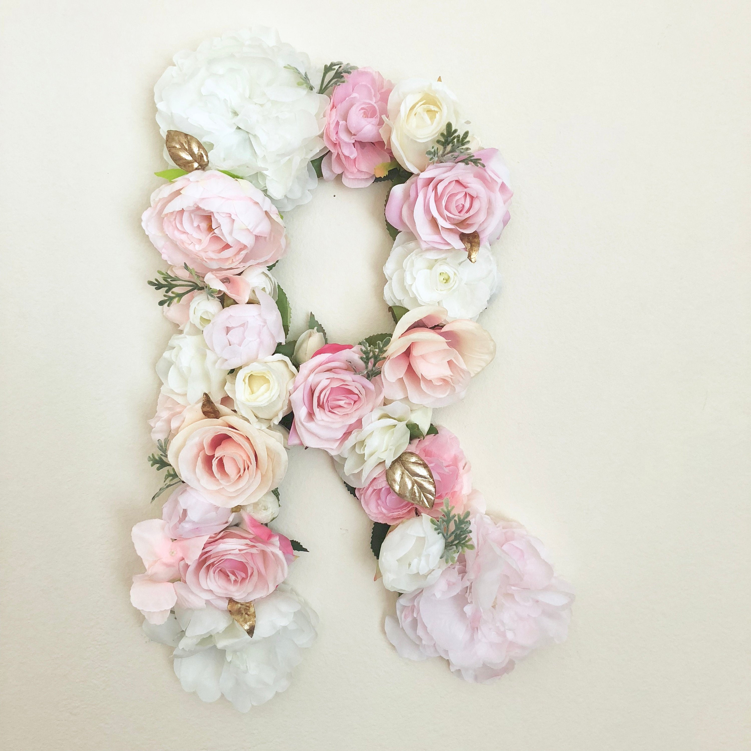 Floral Letter, Baby Shower Decor, Birthday Girl Party Photo Prop, Newborn Flower Nursery Gift