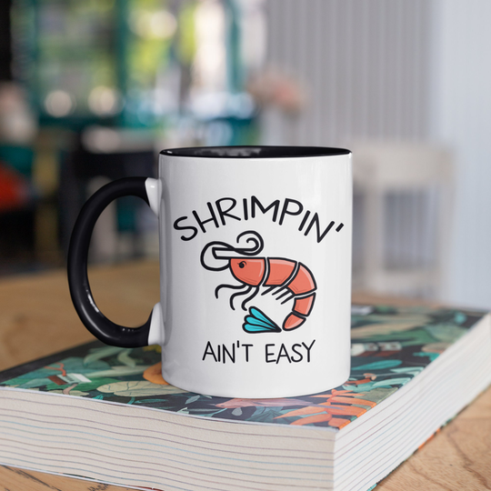 Funny Shrimping Ain't Easy Mug, Shrimp Seafood Pun Coffee Mugs, Shrimps Gift, Gifts, Camp Tumbler