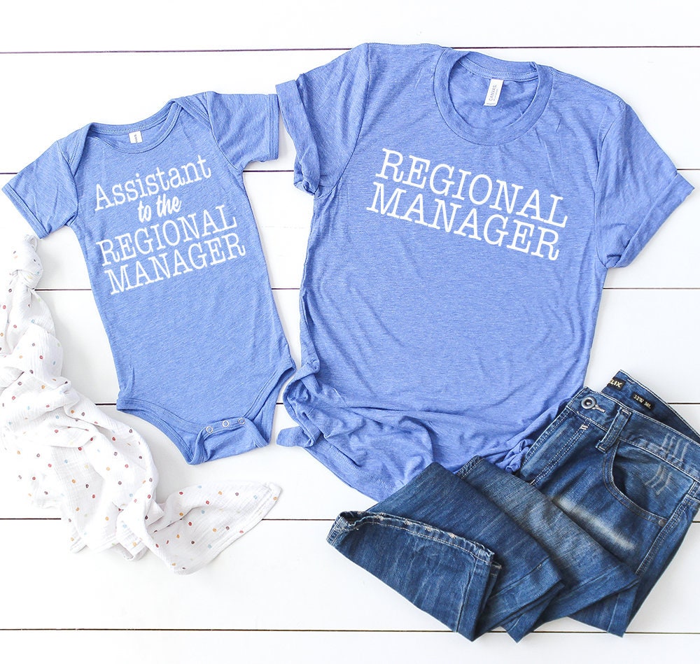 Fathers Day Matching Shirts - Assistant To The Regional Manager Outfit Set | Adult Shirt & Baby Bodysuit Or Toddler T-Shirt