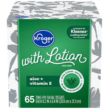 Kroger White Unscented Facial Tissues With Lotion - 65.0 ea