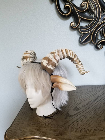 New Arrival Ram Horns Headband 3D Printed Cosplay Comicon Fantasy Beastly & Ears Combo Wow Large