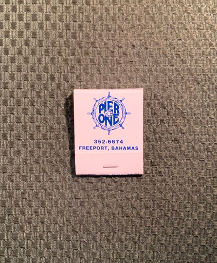 Vintage Matchbook, Pier One, Seafood, Restaurant, Freeport, Bahamas, with 20 Match Sticks, Free Ship in Usa
