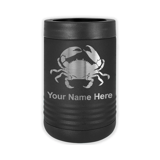 Lasergram Double Wall Insulated Beverage Can Holder, Crab, Personalized Engraving Included