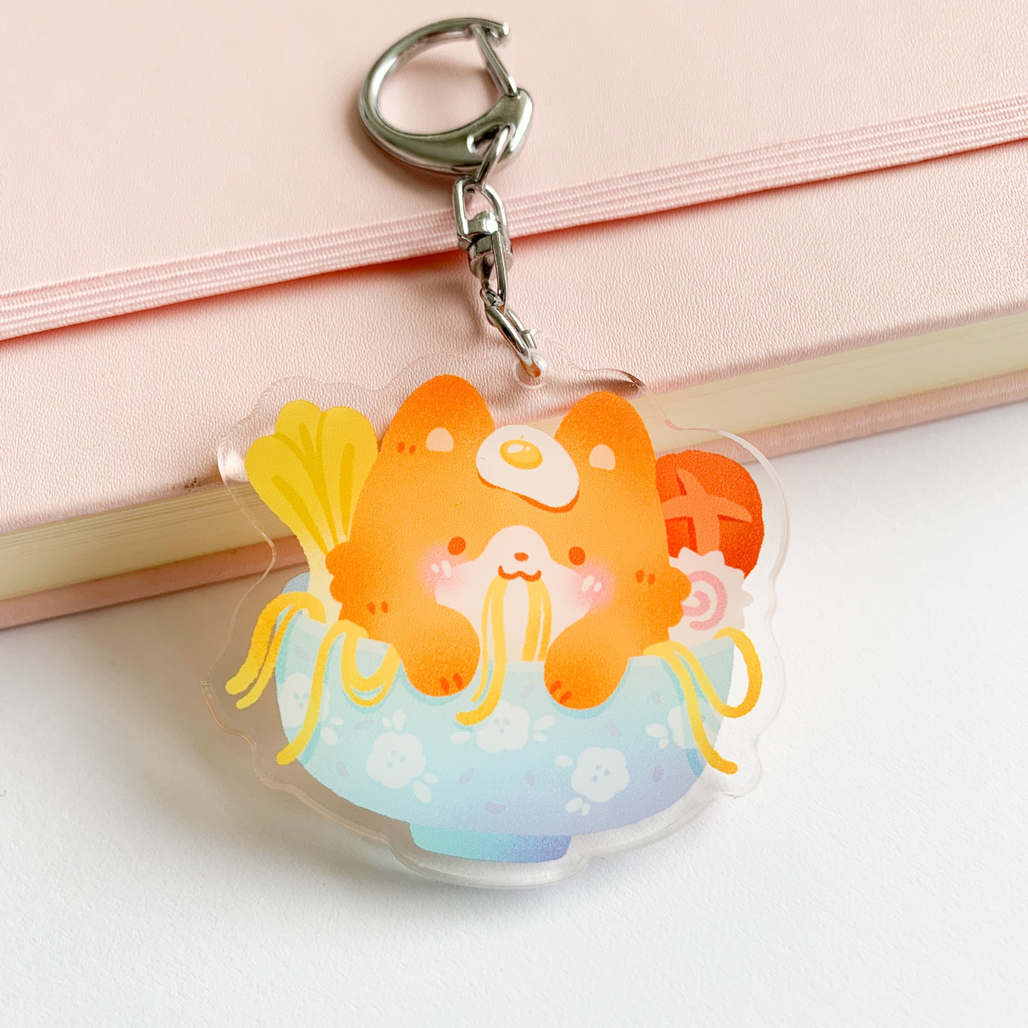 Corgi Mochi Ramen | Acrylic Keychain - Charm Kawaii Gifts Cute Charms Violetjimart
