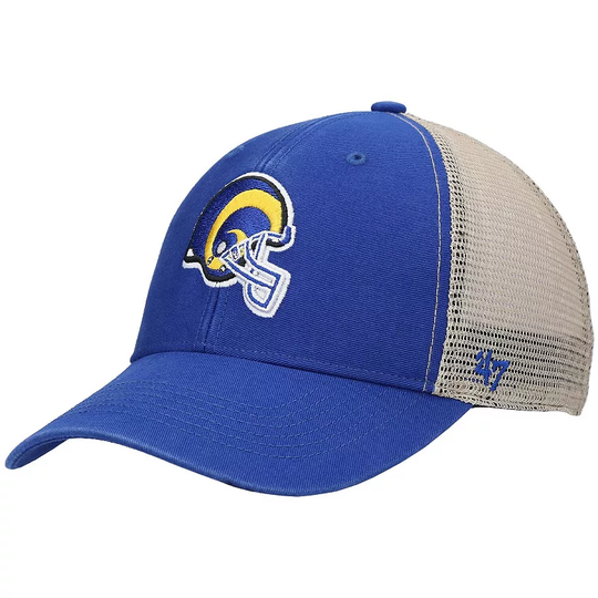 Men's '47 Royal/Natural Los Angeles Rams Flagship MVP Snapback Hat, Blue