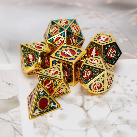 Metal Dice Set/Dnd Rpg D&d Mtg Do Something Polyhedral Mechanical Tabletop