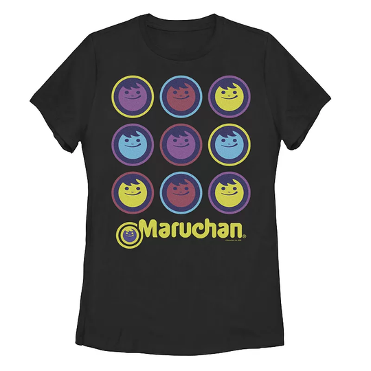 Juniors' Maruchan Neon Face Logo Graphic Tee, Women's, Size: Small, Black