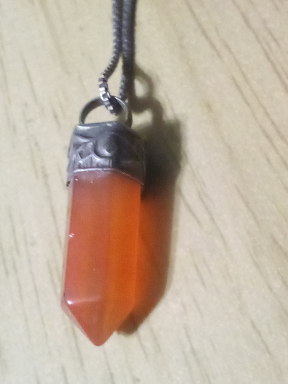 Carnelian Crystal Point Necklace 925 Silver