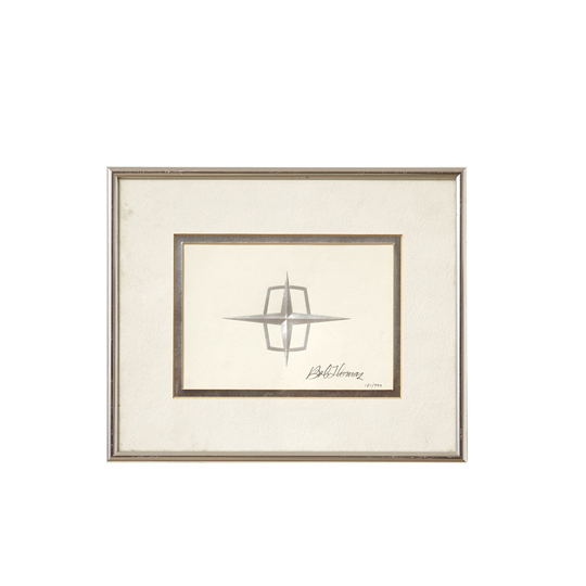 Signed Limited Edition Embossed Framed Rendering Of The Lincoln Continental Star