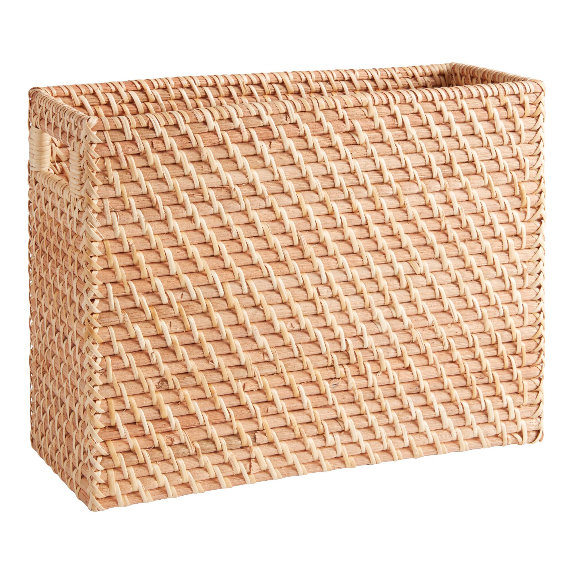 Natural Rattan Benson File Holder: Brown - Water Hyacinth by World Market