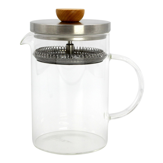 Glass and Beechwood Loose Leaf Tea Press: Multi by World Market