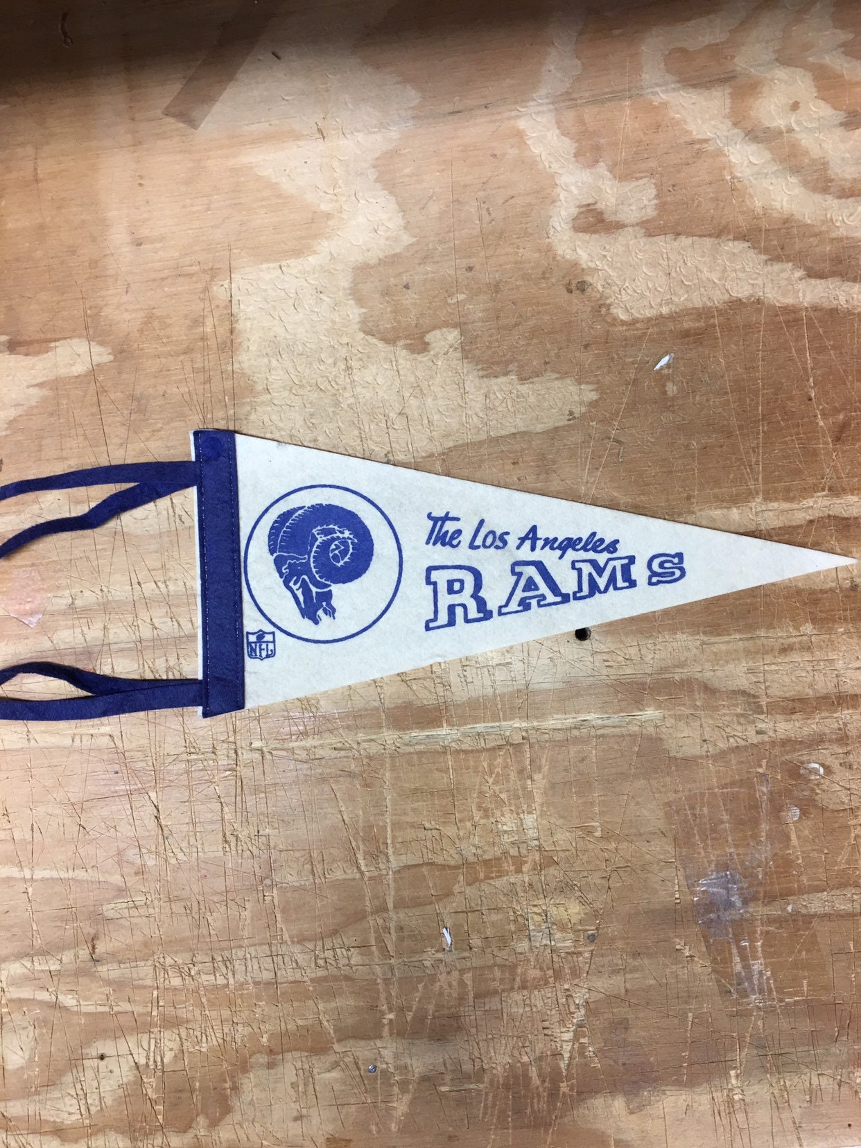 Vintage 1960S Los Angeles Rams California Nfl Football Mini Pennant Flag Banner 5x12 Inches