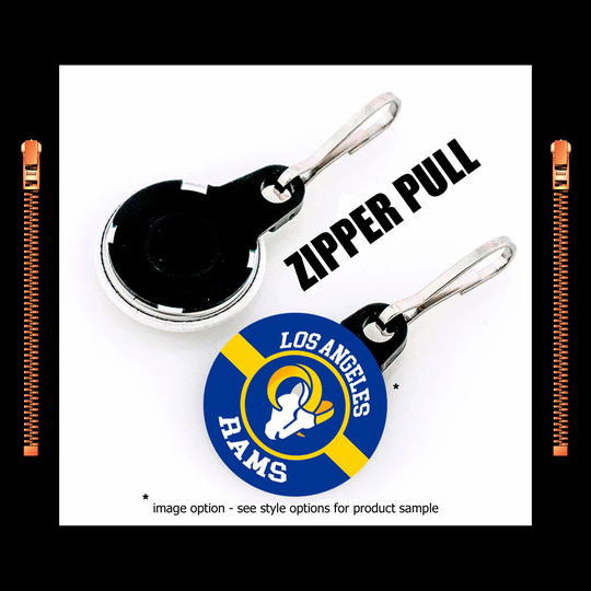Los Angeles Rams Zipper Pulls/1 Inch Select From 12 Options