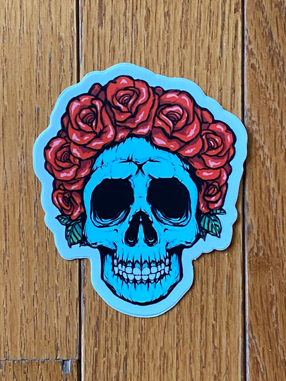 Skulls & Roses Vinyl Sticker Tattoo Art Rock N Roll Metal Skulls Roses Bands Skull