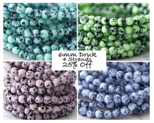 Easter Bead Set Speckled Egg Beads 6mm Druk Pastel Soup Mixed Lot Aqua Green Periwinkle Blue Purple Matte Round 0Eveml29