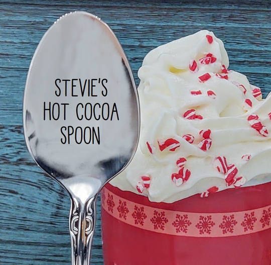 Personalized Name Hot Cocoa Spoon, Gift, Christmas Stocking Stuffer, Custom Spoon Gift For Her, Him, Child Cereal