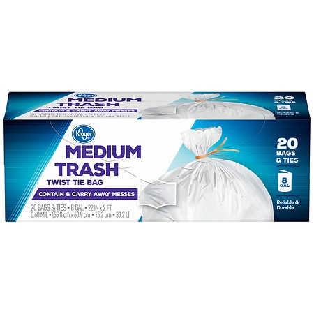 Kroger Medium 8 Gallon Twist Tie Trash Bags - 20.0 ea