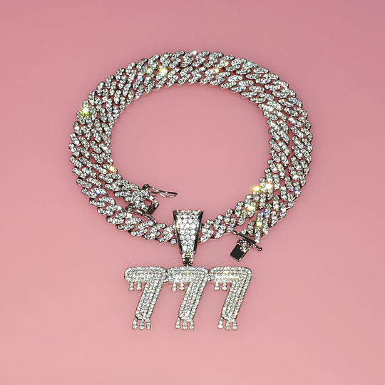 Custom Numbers/Letters Pendant Necklace, Icy Dripping Numbers With Cuban Chain, Custom Jewelry, Gift For Her