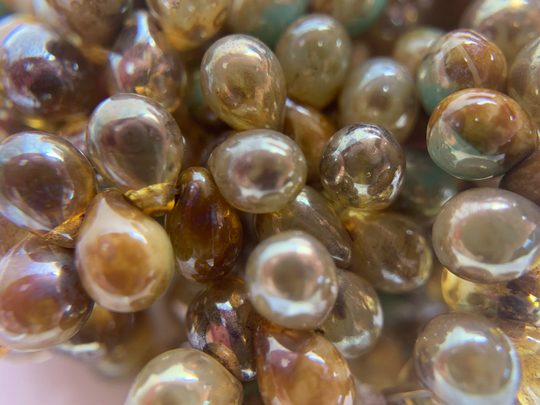 5x7mm Seaside Blend, Teardrop Beads, Czech Glass Beads