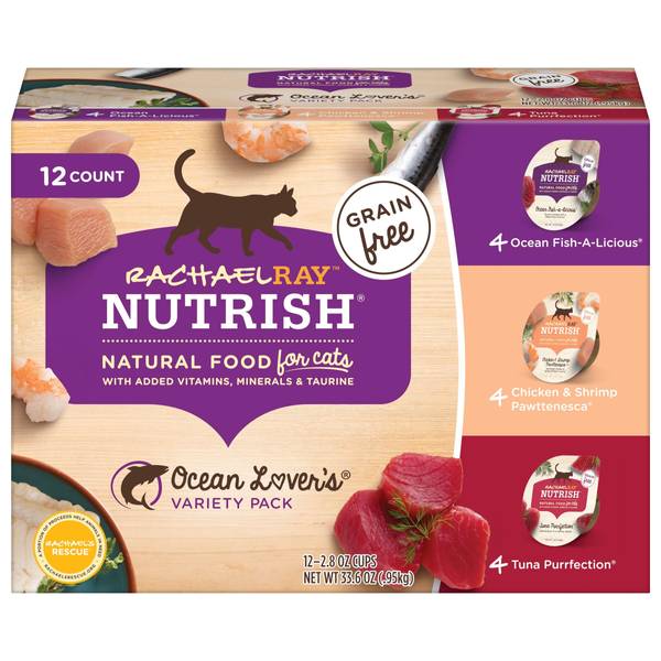 Rachael Ray Nutrish 2.8 oz Ocean Lovers Variety Pack Grain Free Premium Wet Cat Food