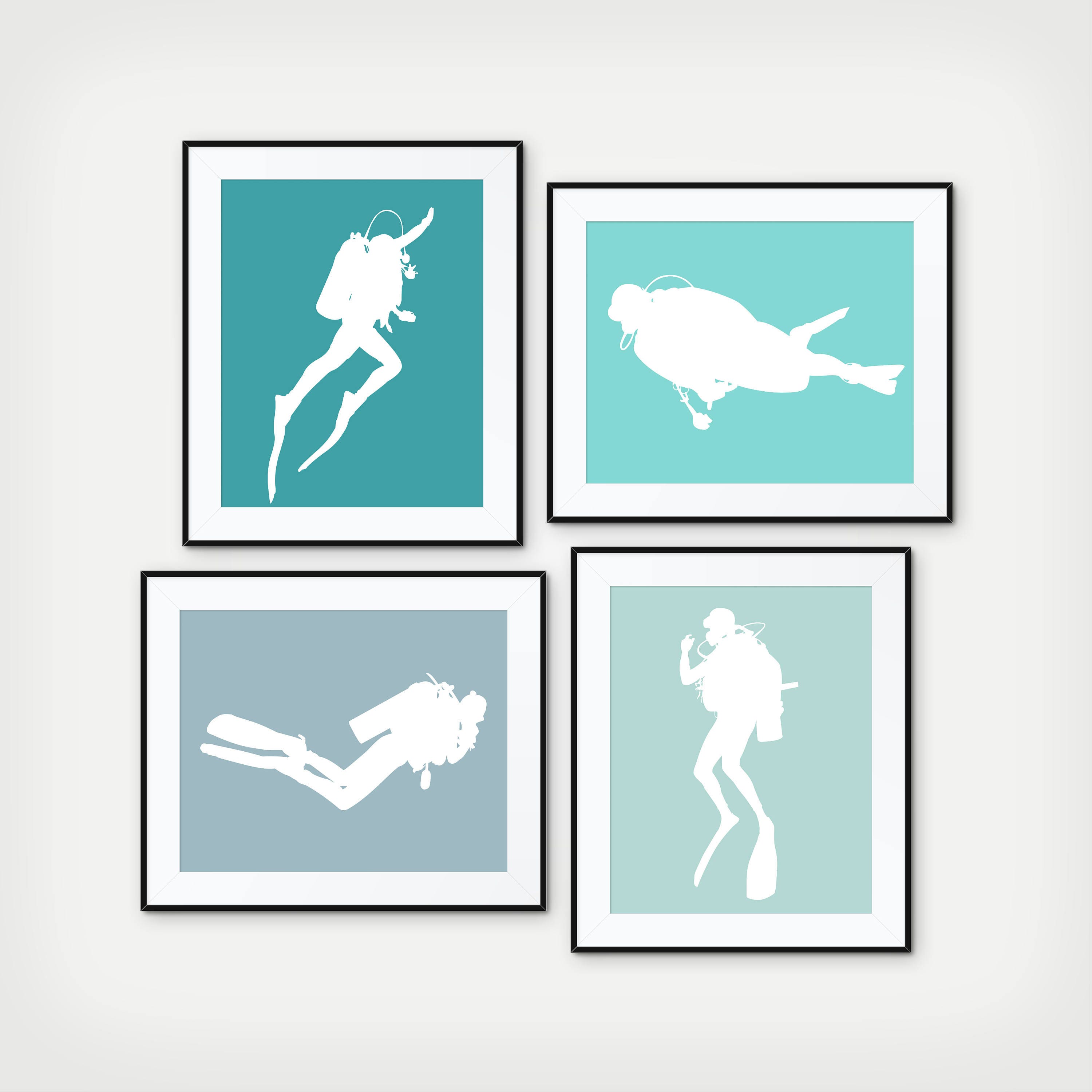 Scuba Diver Gift, Print, Art, Vacation Home Decor