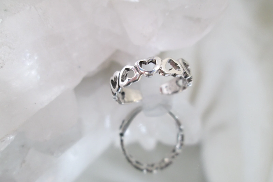 925 Sterling Hearts Toe Ring/Midi Ring>925 Toe Ring, Adjustable, Minimalist Ring, Knuckle Ring, Midi Ring, Stackable Ring, Beachy, Love, Hearts