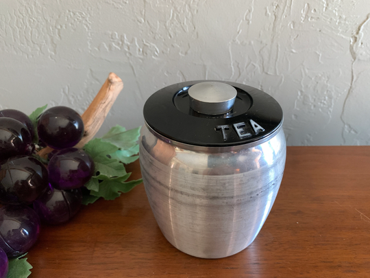 1950's Spun Aluminum Tea Canister By Kromex