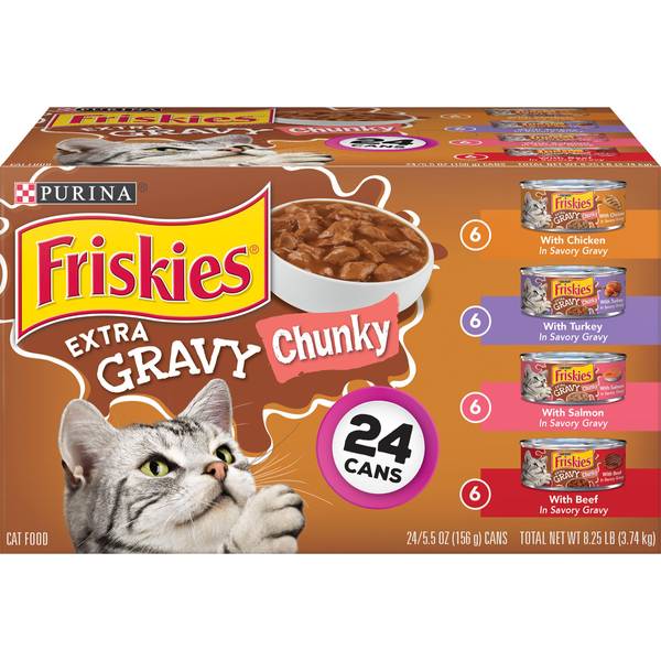 Friskies 24 Count 5.5 oz Extra Gravy Chunky Variety Pack Cat Food
