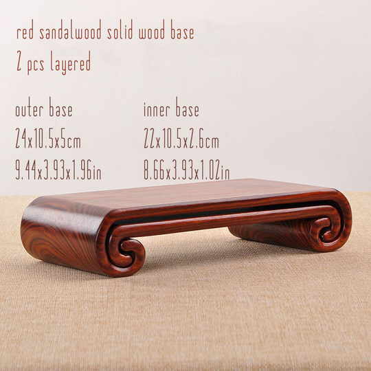 2 Pcs Set Layered Wood Bases Blackwood | Red Purple Sandalwood Ming Dynasty Display Tea Censer Seal Stand Orientalartmaterial