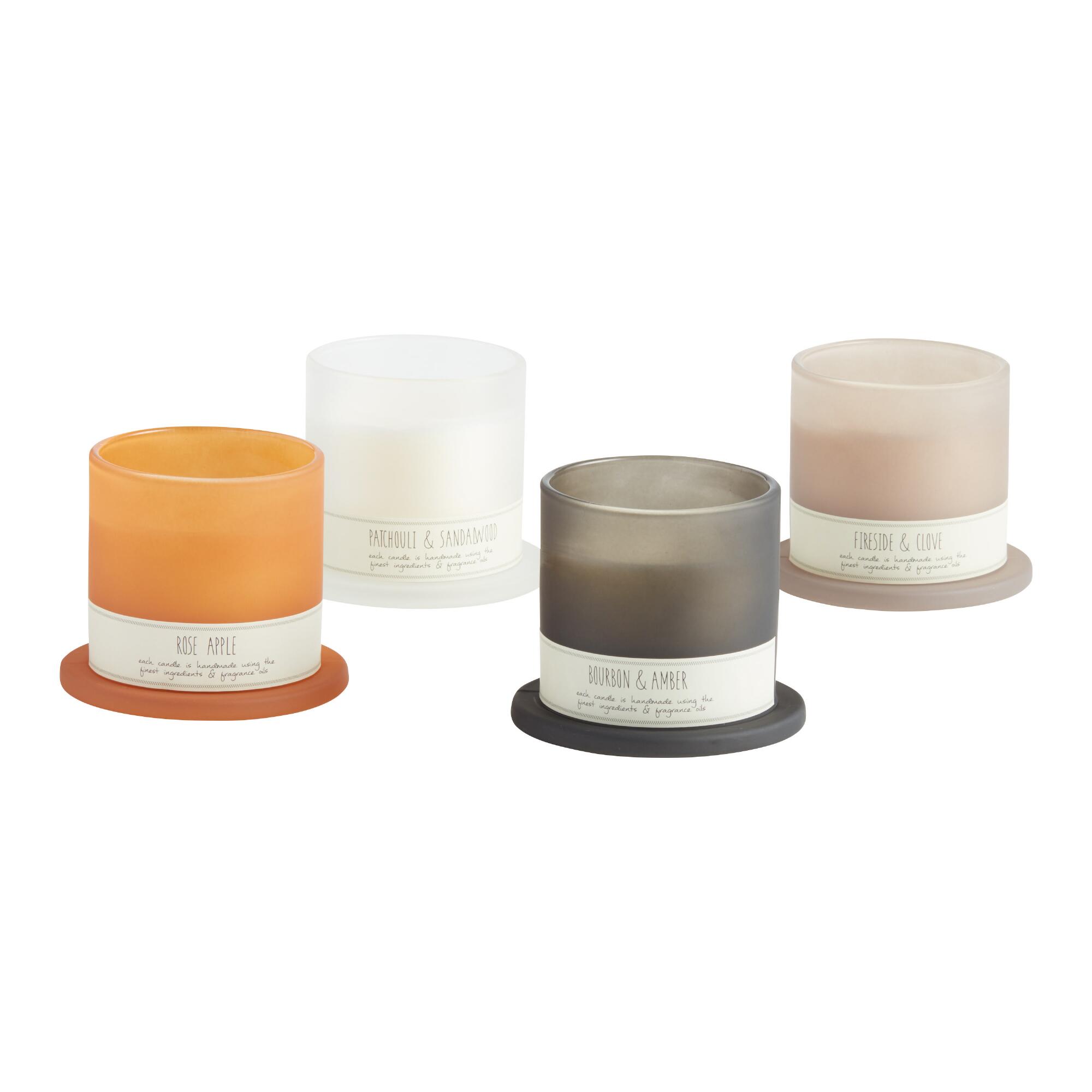 Frosted Glass Coaster Jar Scented Candle: Gray - Scented Wax by World Market