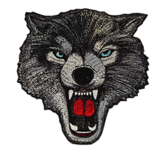 Big Embroidered Wolf Patch, Angry Wolf Iron On Patch, Dog Back Animal Various Sizes & Colors