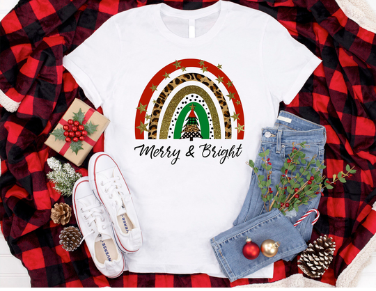 Merry Christmas, Christmas Shirt, Rainbow Holiday Super Soft & Comfy Shirt