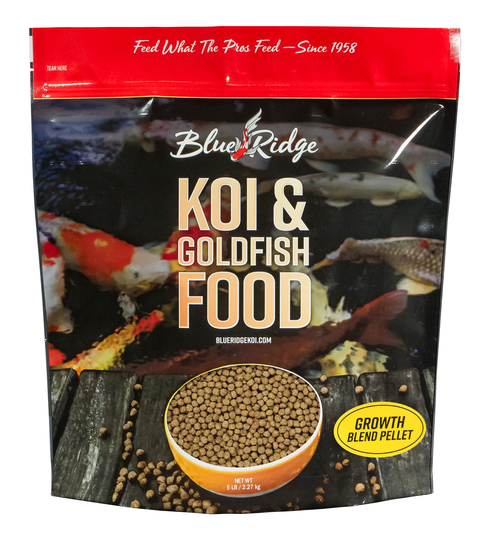 Blue Ridge Koi and Goldfish Blue Ridge Koi and Goldfish 5lb Blend Pellet Growth Formula in Black | BLEND5