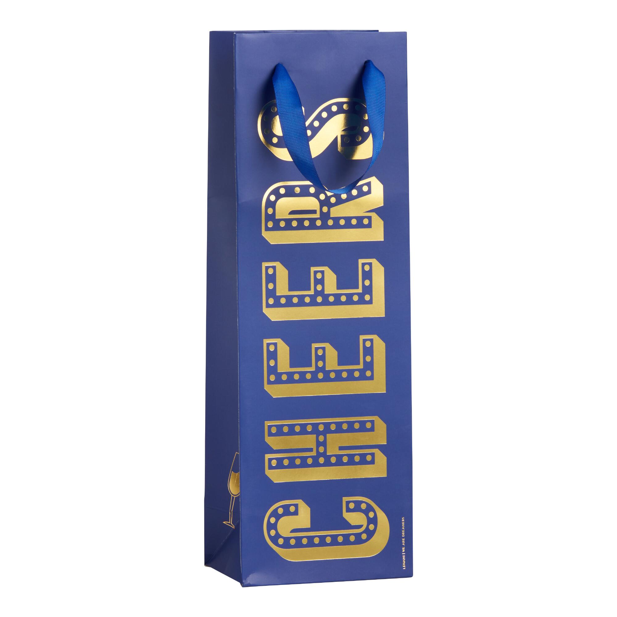 Navy Cheers Wine Bag Set Of 2 by World Market