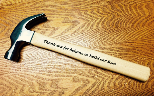 Engraved Wedding Hammer For The Father Of Bride Or Groom