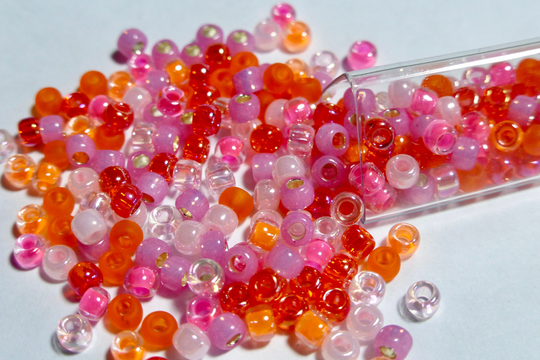 Designer Blend Of 8/0 Toho Glass Seed Beads in "Pink Flamingo"