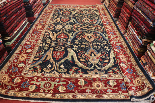 Size8.8 X 12 Feet Handmade Afghan Large Colourful Oushak Area Carpet Turkish Rug