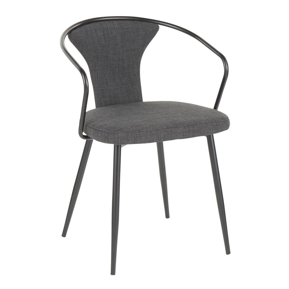 LumiSource Waco Industrial Black Metal, Grey Fabric Blend Accent Chair in Gray | CH-WACOUP BKDGY