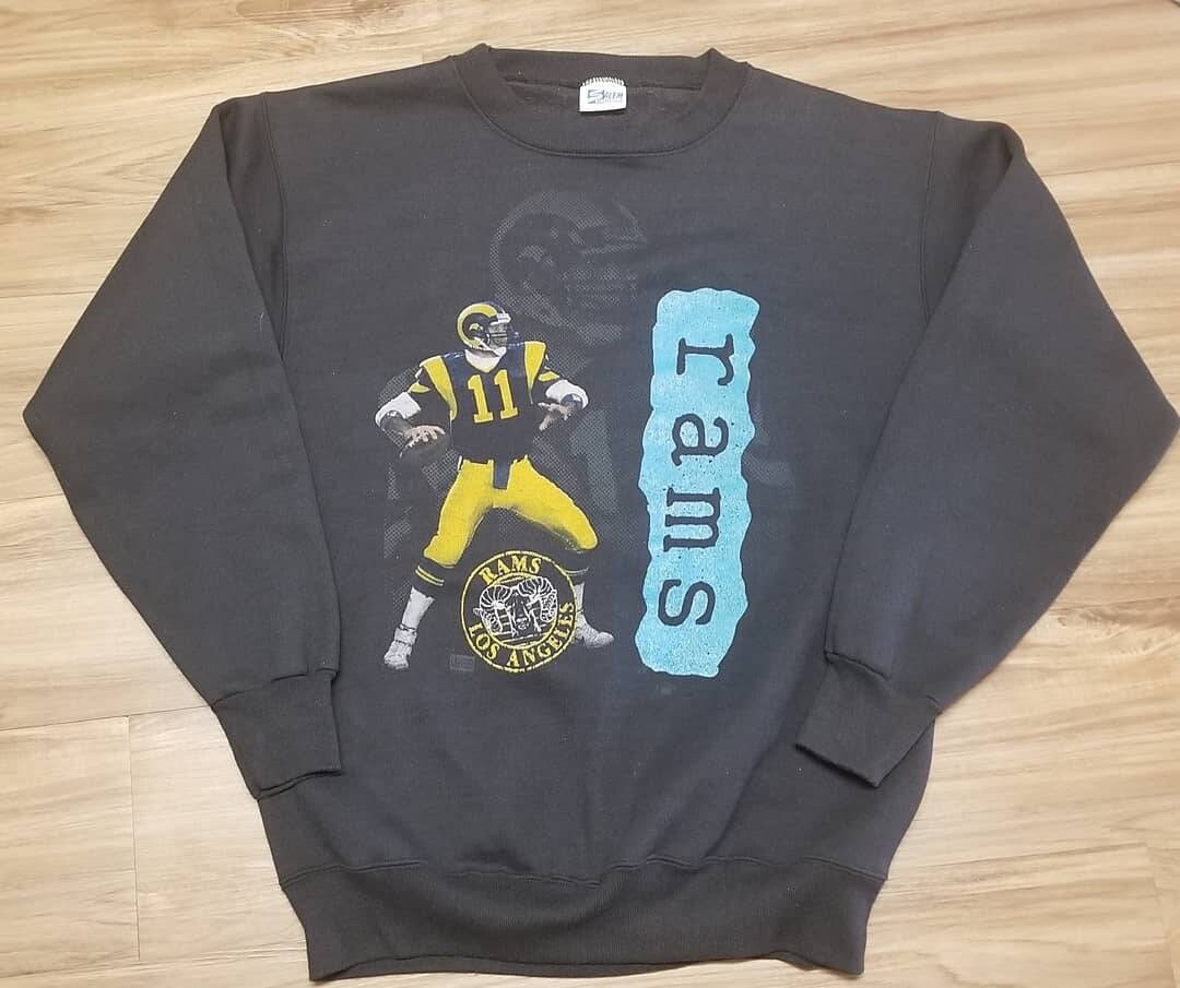 New Original 1987 Large La Rams Sweater, 80S Sweatshirt , La Rams Salem Sportswear Sweater Jim Everett