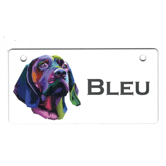 Pop Art Plott Hound Design Crate Tag Personalized With Your Dog's Name
