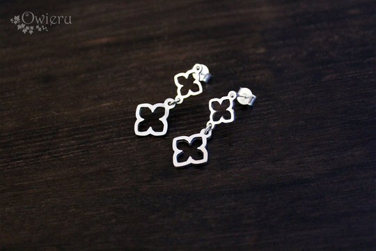 Architecture Quatrefoil Earrings 2. Sterling Silver, 925. Owieru History Art