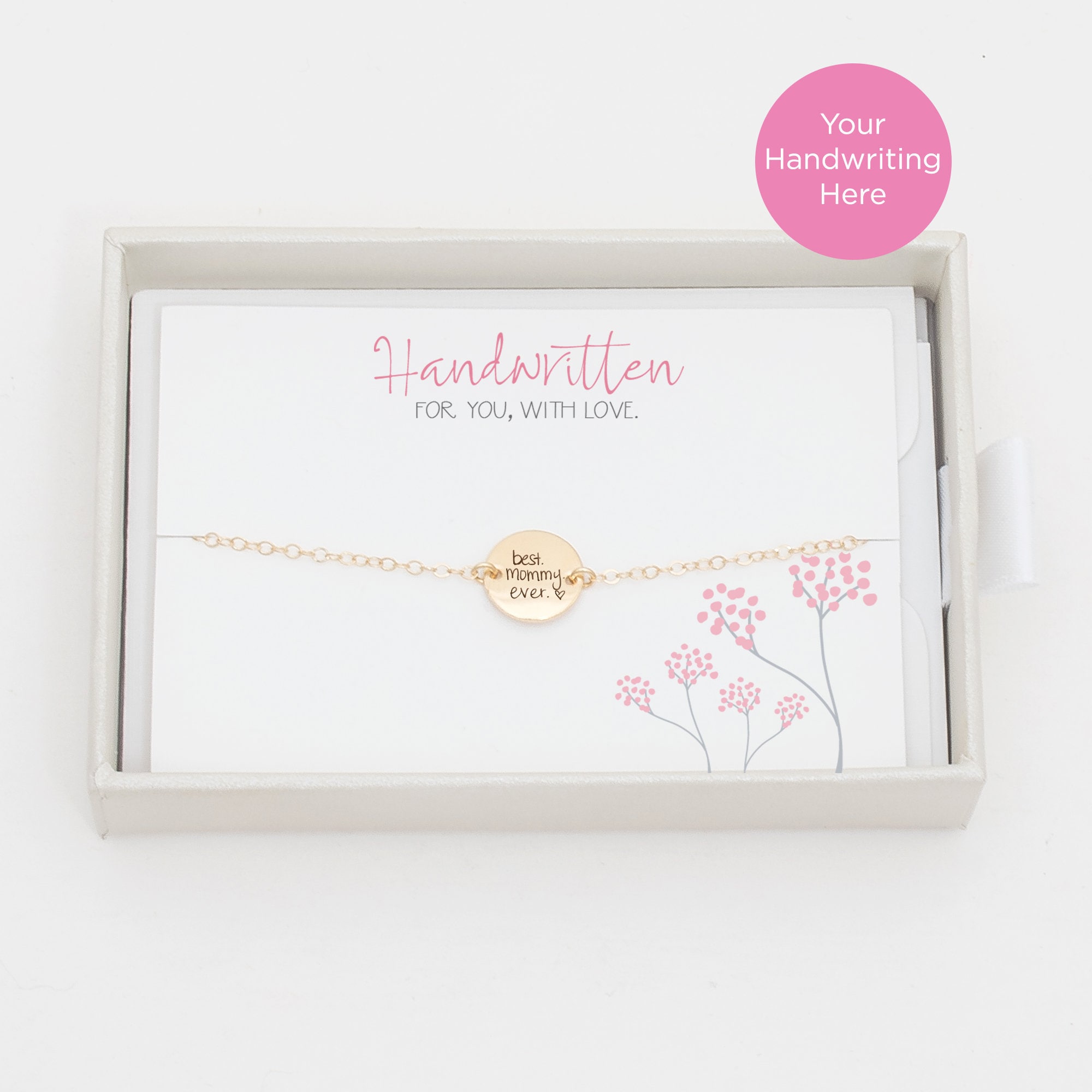 Engraved Handwriting Bracelet, Actual Signature Custom Handwritten Gift, Memorial Bracelet Gift